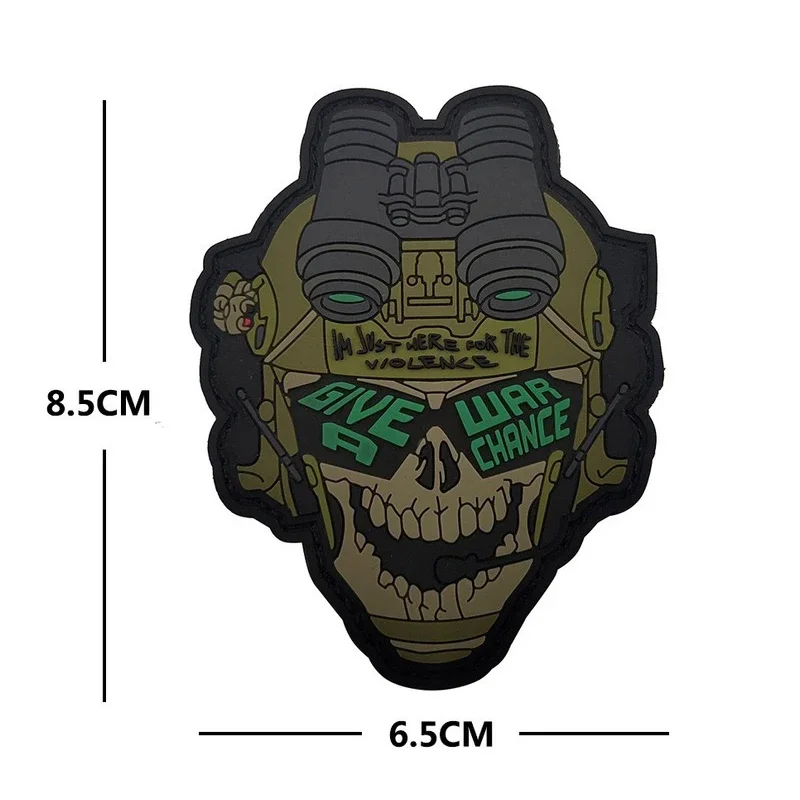 Светящаяся маска-призрак значок на моральный дух для одежды 3D военная нашивка