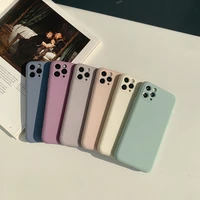 retro art simple solid color korean phone case for iphone 12 11 pro max x xs max xr 7 8 puls se 2020 cases soft tpu cover