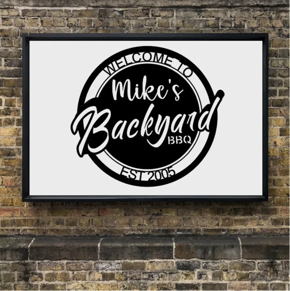 Персонализированный металлический знак для барбекю на заднем дворе наружное