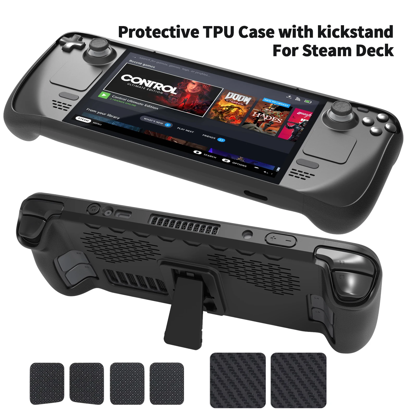 Case For Steam Deck Game Console Soft Protective Shell Accessories Steam Deck TPU Case Shockproof Anti-drop Back Cover 7lot