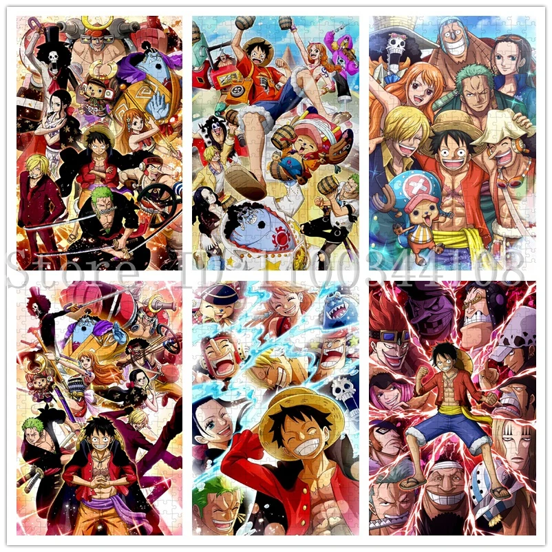 300/500/1000 шт. цельные пазлы Обезьяна Д. Луффи мультяшные головоломки интерактивные