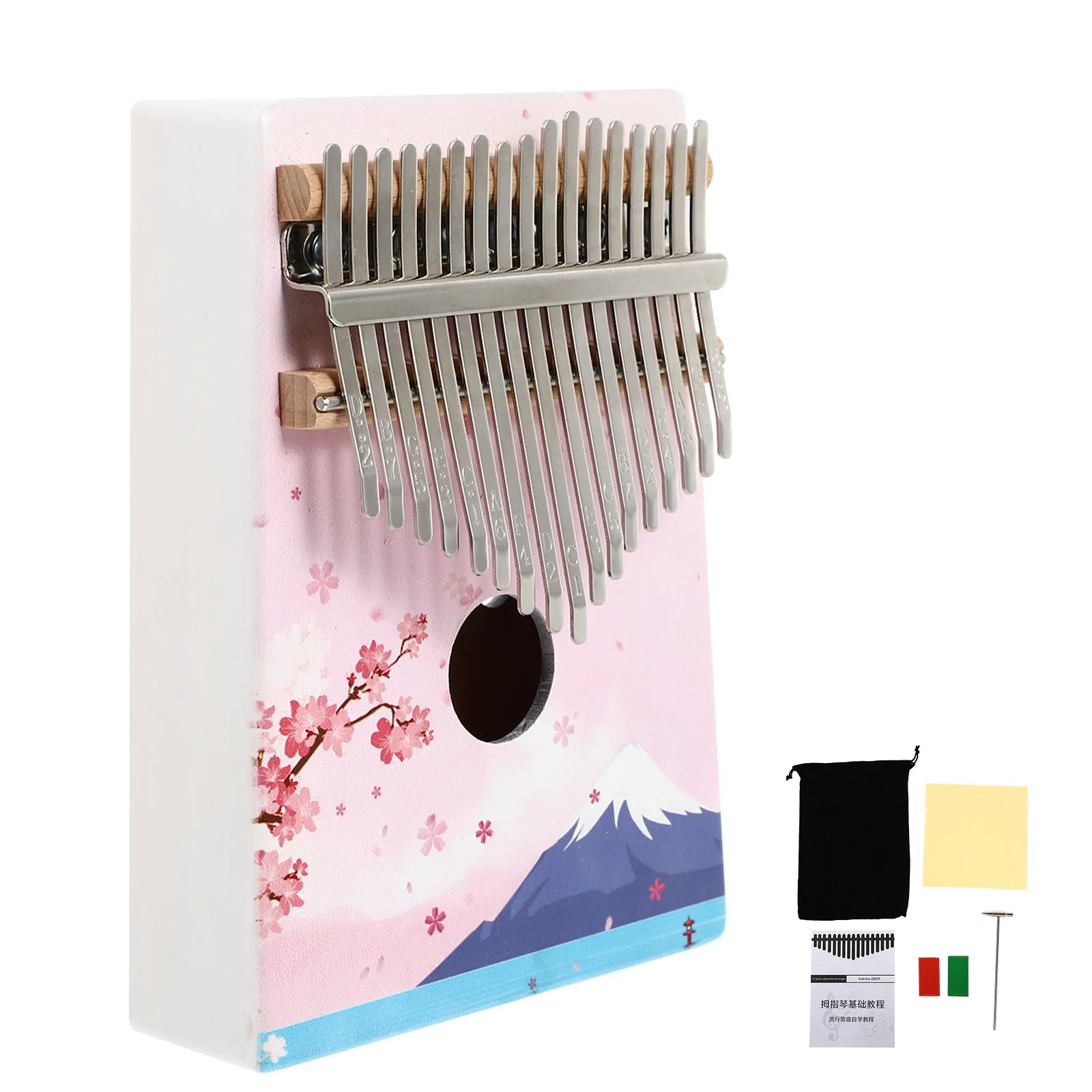 

1 Set Delicate Music Instrument Useful Thumb Piano Finger Organ (Pink)