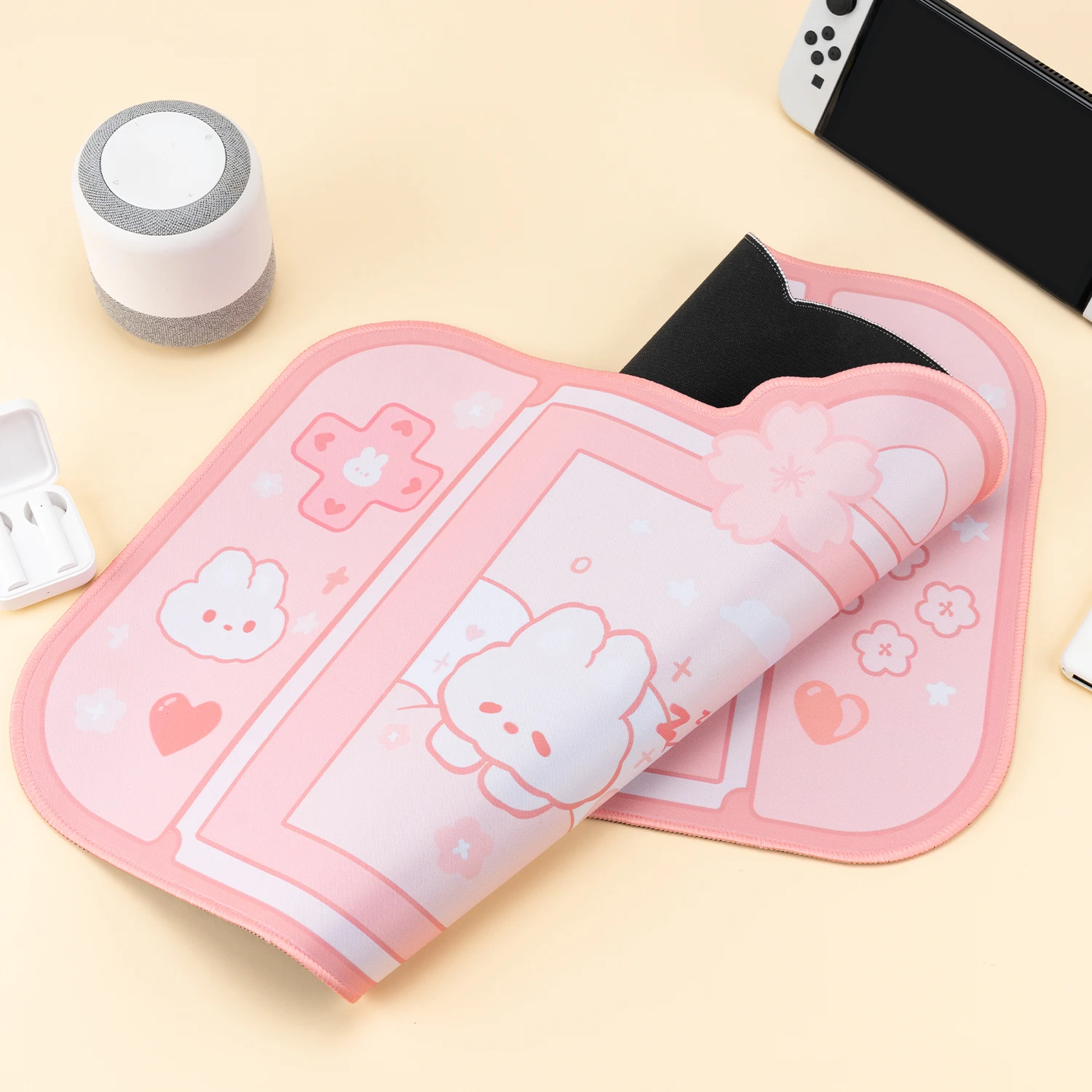 Extra Large Kawaii Gaming Mouse Pad Cute Pink Sakura Bunny XXL Desk Mat Water Proof Nonslip Laptop Desk Accessories images - 6