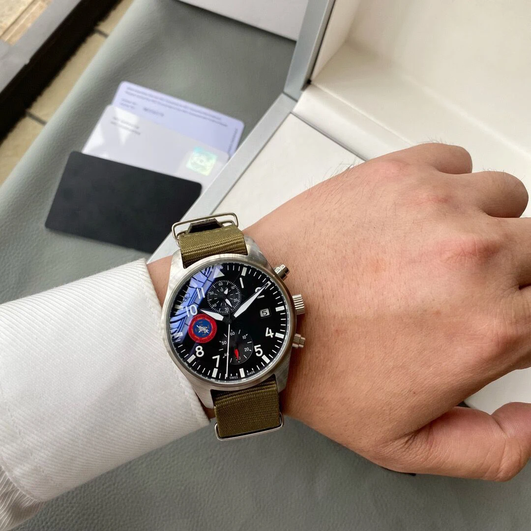 

Mens Watches automatic mechanical Portugal Movement Watch Wristwatch Sapphire Canvas Strap