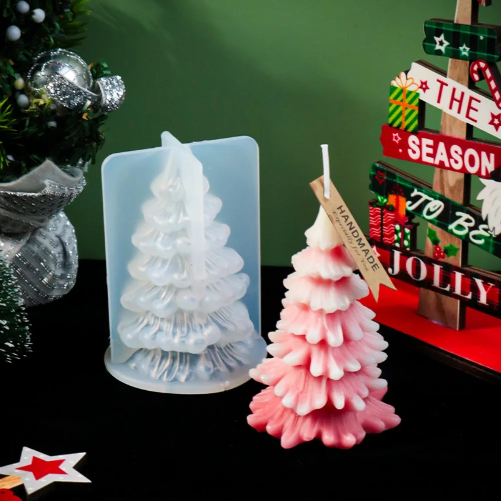 Романтичная силиконовая форма для рождественской елки свечей из сосновой