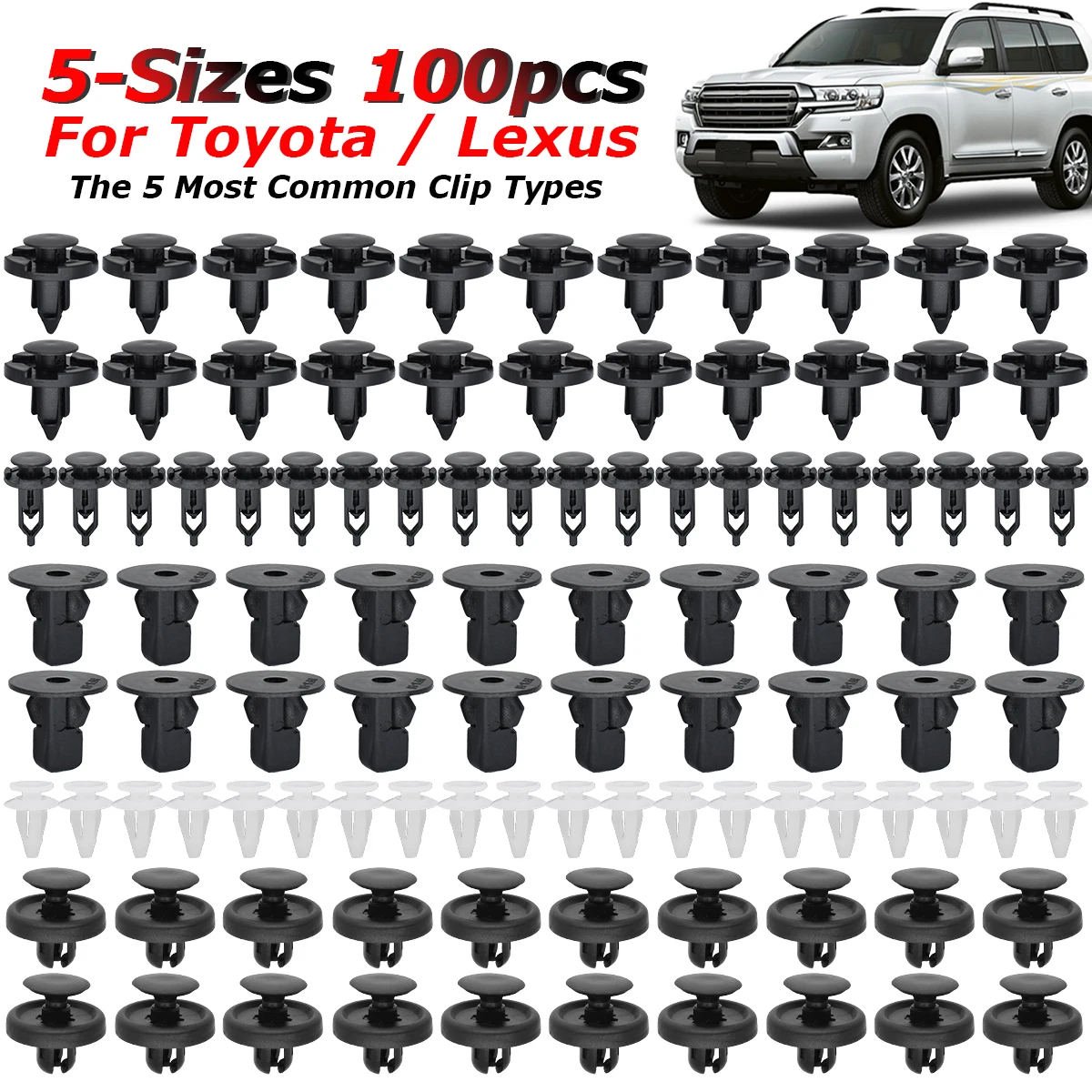 

100 шт., зажимы для панелей автомобилей Toyota Corolla RAV4 Camry Prius Auris Lexus