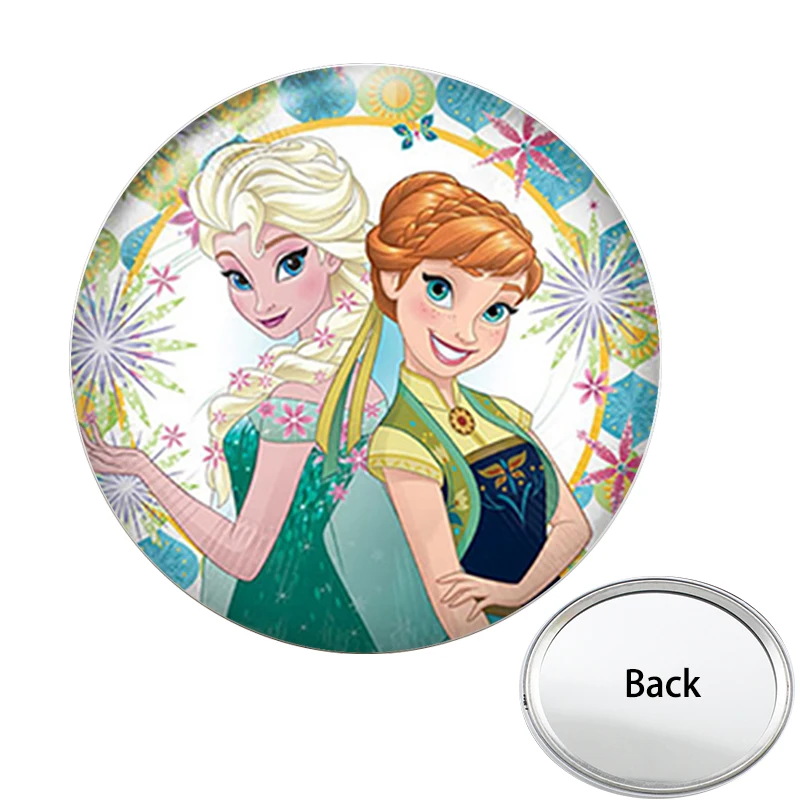Disney Frozen Anna And Elsa Beautiful Small Girls Mirrors Snow Queen Makeup Purse Mirror For Sisters Festival Gifts DSN01