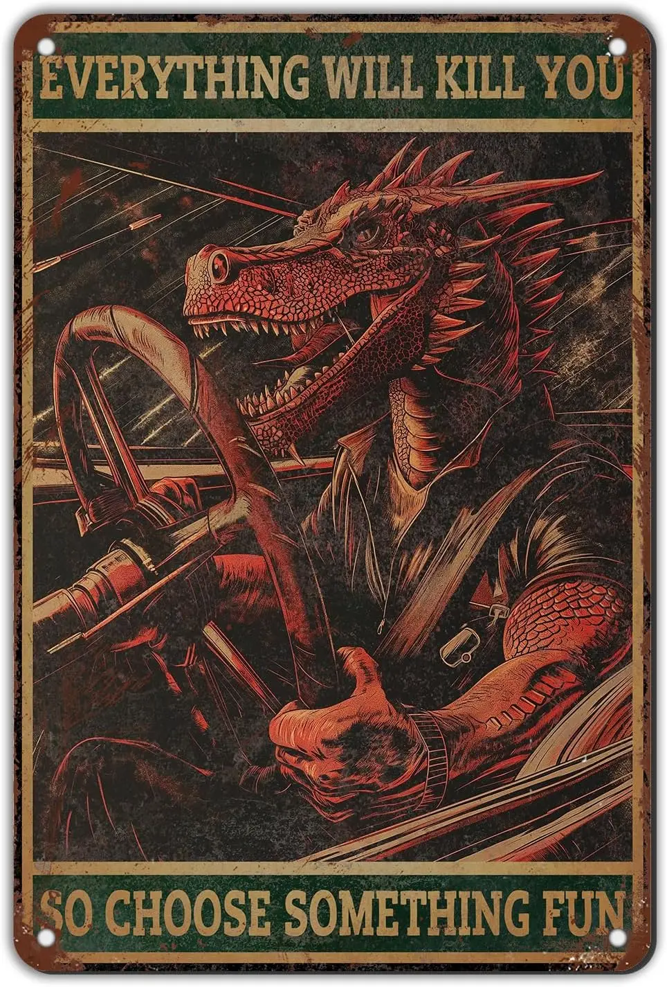 Cretve Drgon Metl Tn Sgn u Rcng Забавная новинка Ретро Wll Декор для дома Gte Grden Brs Resturnts Cfes Offce Sre Pubs