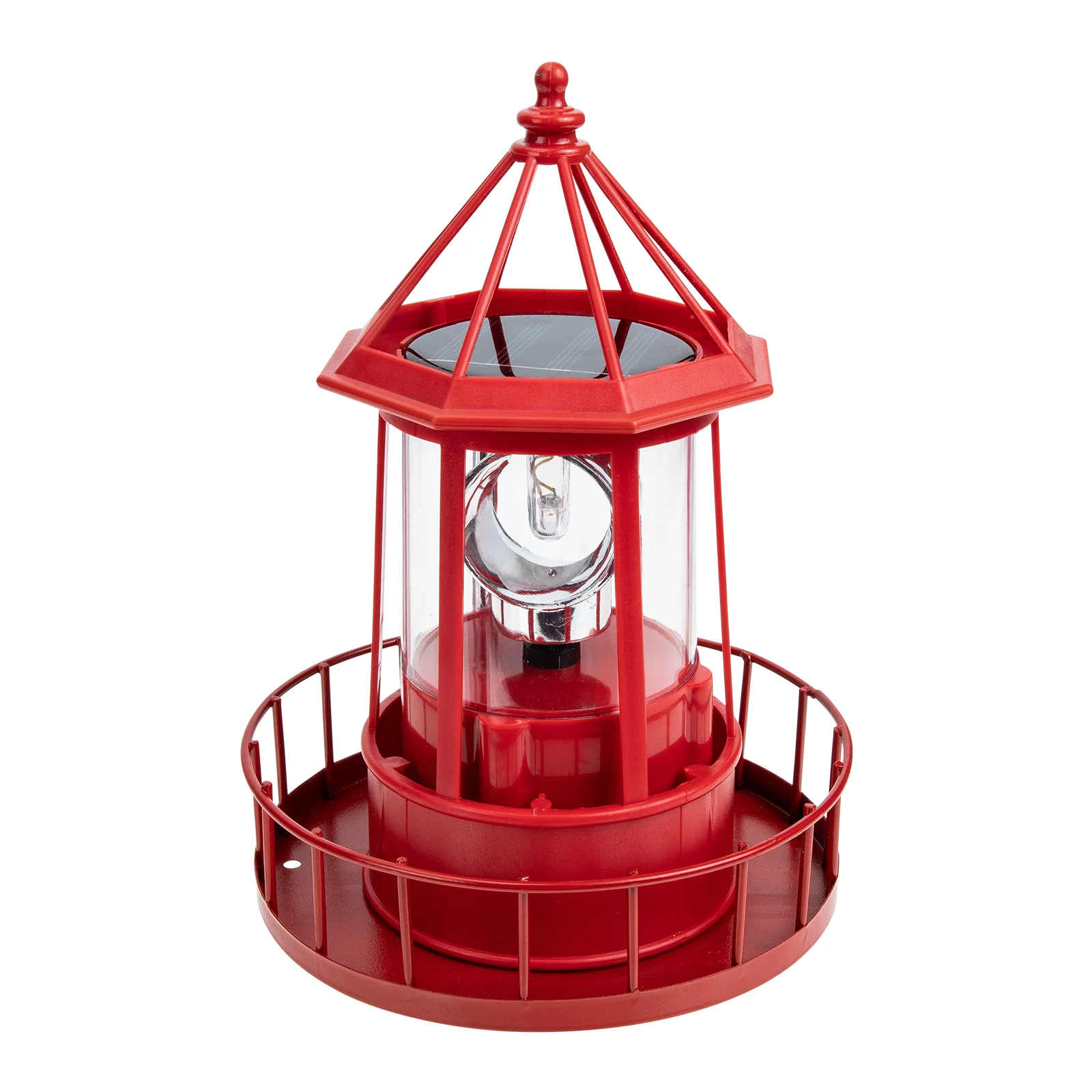 

Rotating Beacon Light Lighthouse-shaped Lamp Iron Outside Patio Light Adornment Waterproof Garden Decor