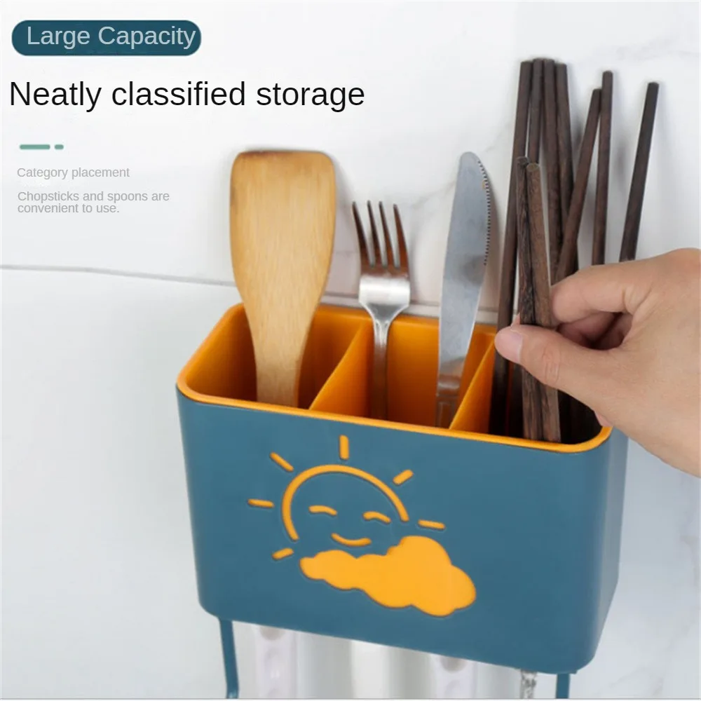 

Wall-mounted Knife And Chopsticks Can Be Placed Multi-function Spoon Fork Storage Rack Bear Claw Chopstick C Chopstick Cage