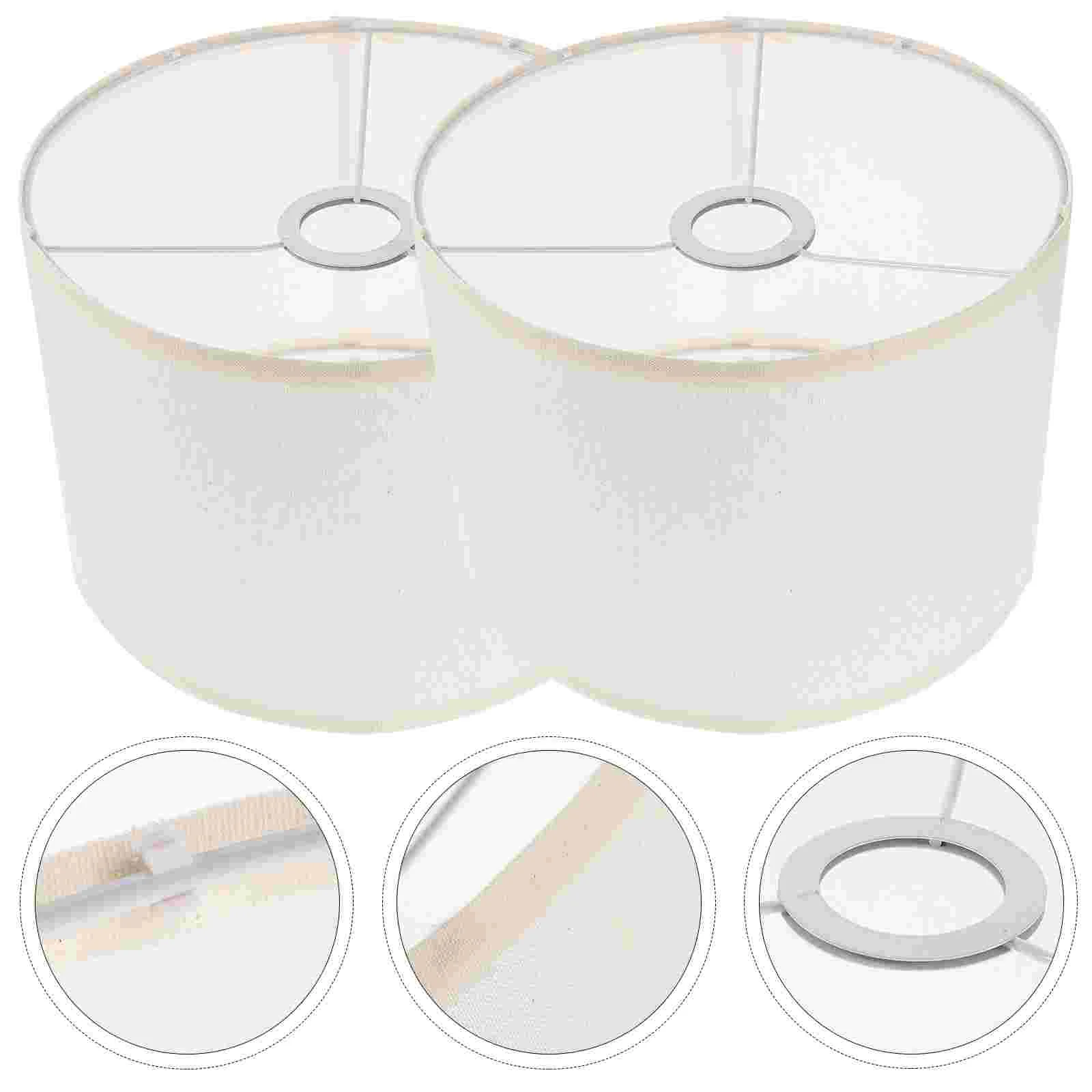 

2 Pcs Linen Fabric Replacement Lamp Cover Shade Shades Outdoor Pendant Light Bedside Simple Mini Accessories