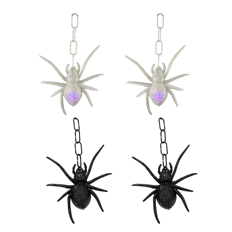 

4Pcs Halloween Decorations Spider Models Simulation Spider Pendant Halloween Decor