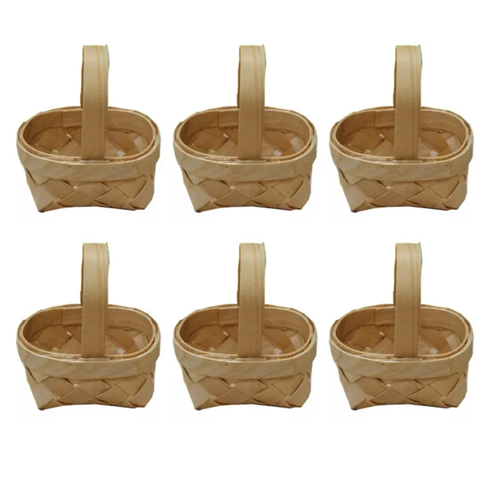 

Basket Baskets Mini Woven Eastercandy Giftpicnic Woodbox Gifts Wedding Handle Empty Storage Farmhouse Wicker Flower Favor Rattan