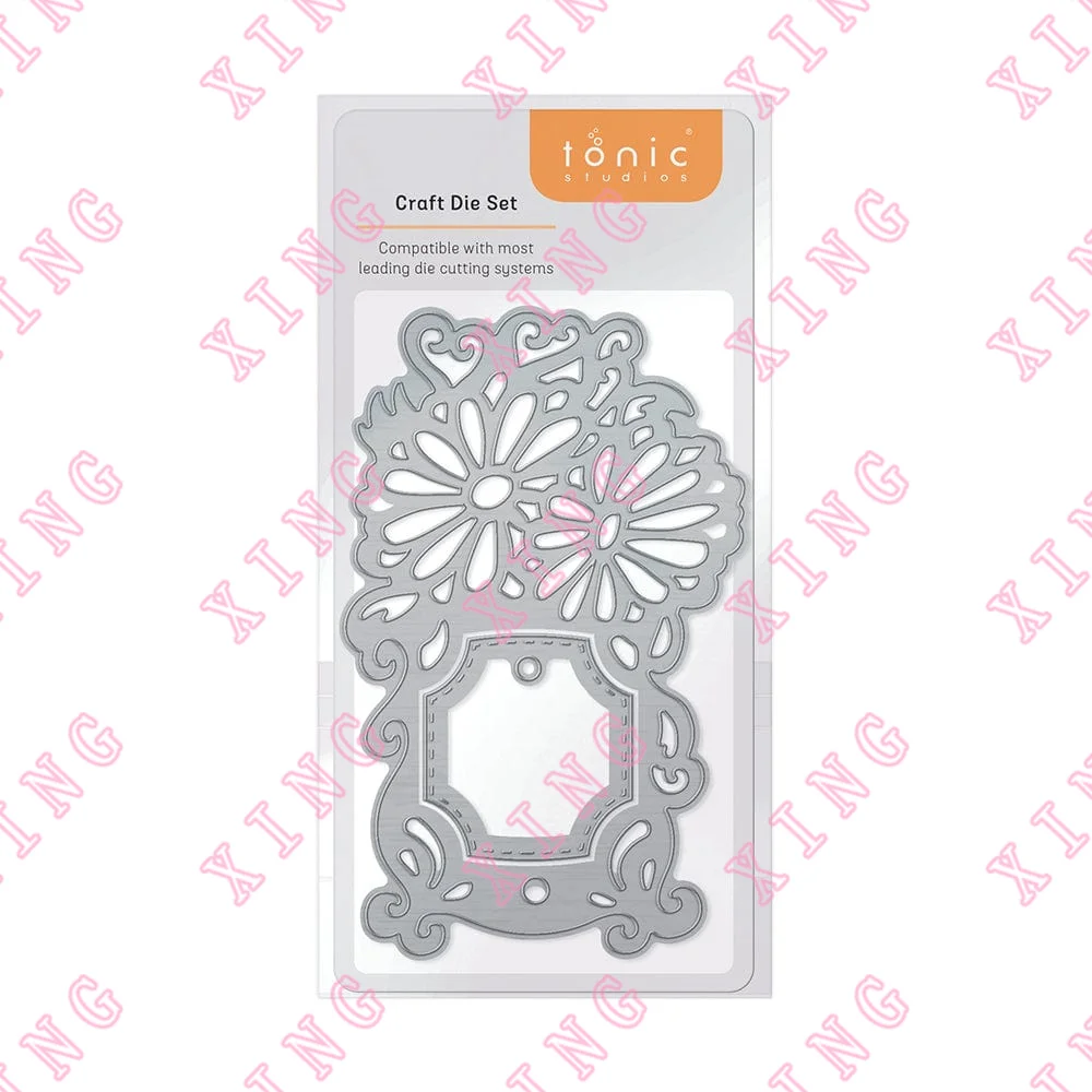 

Newest Double Daisy Tag Die Set Metal Cutting Dies Scrapbook Decoration Embossing Template Diy Greeting Card Handmade Craft Mold