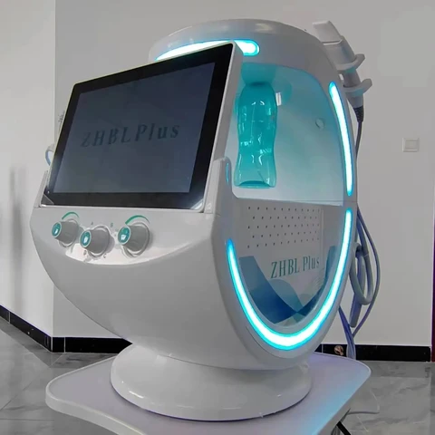 2024 ледяная синяя гидролицевая машина, профессиональная 7 в 1, машина для дермабразии лица, RF подтяжка, ультразвуковой анализатор кожи