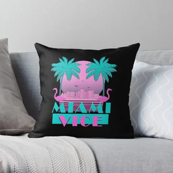 

Miami Vice Retro 80S Design Printing Throw Pillow Cover Waist Sofa Decorative Office Fashion Square Throw Pillows not include