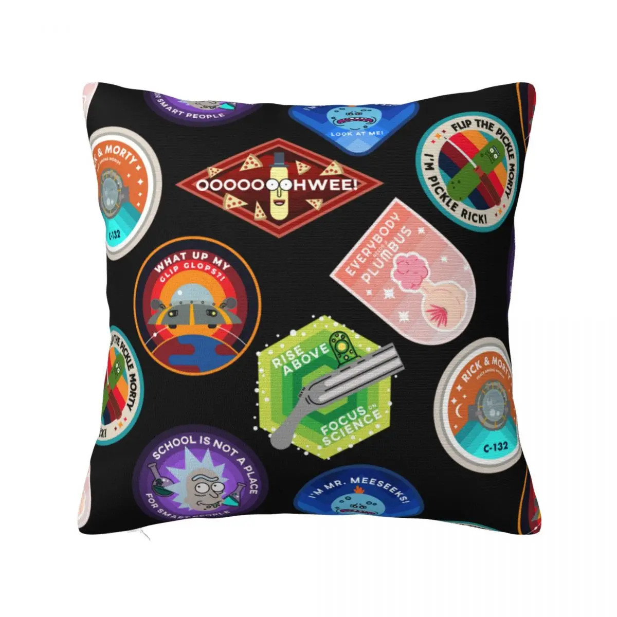 

Rick Outer Space Patches Pillowcase Printing Cushion Cover Decoration Cartoon Animation Throw Pillow Case Cover Home Square 18"
