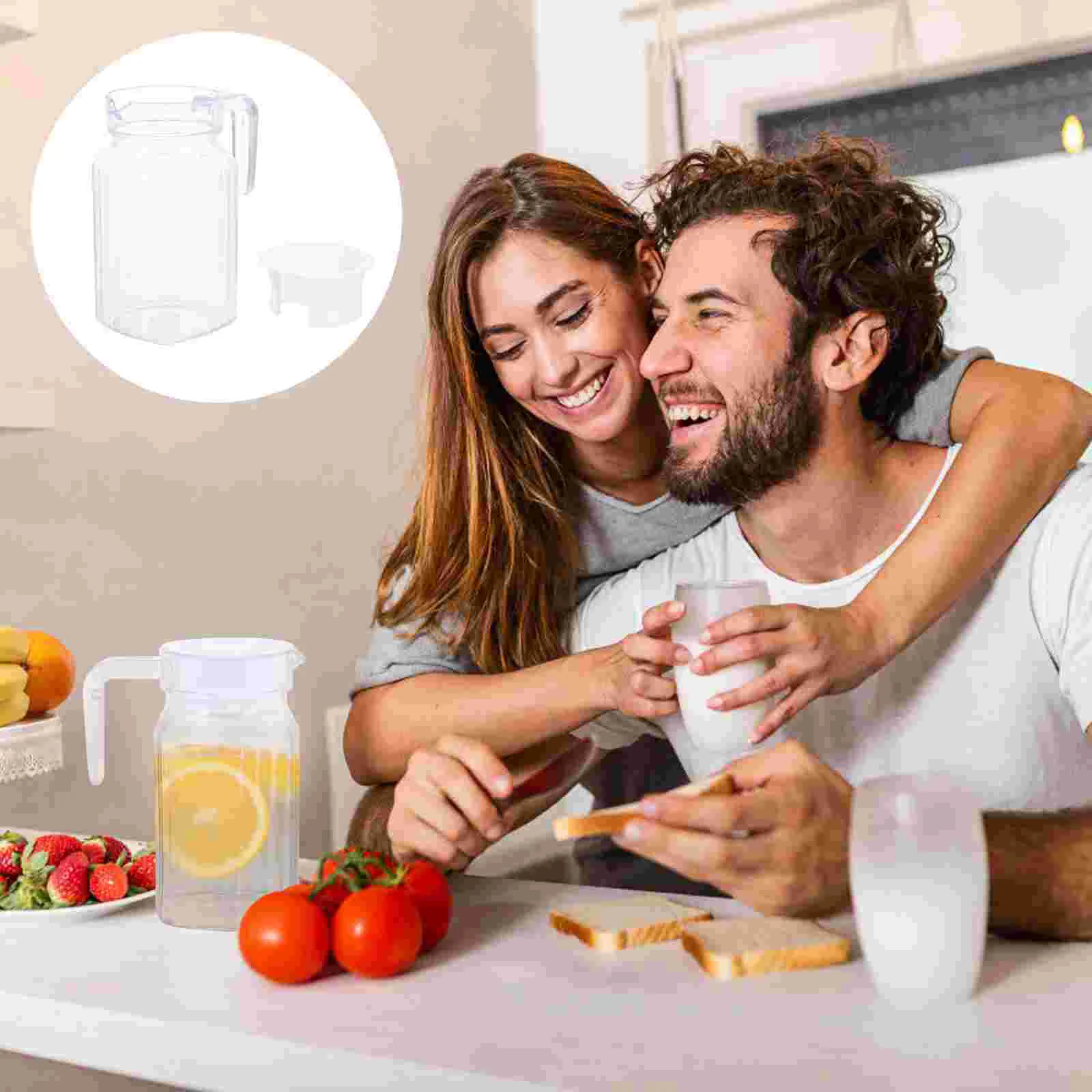 

Pitcher Water Teajuice Jugcold Jar Lidbeverage Kettle Glass Hot Pitchers Container Iced Ice Lemonaderesistant Heat Drink Covered