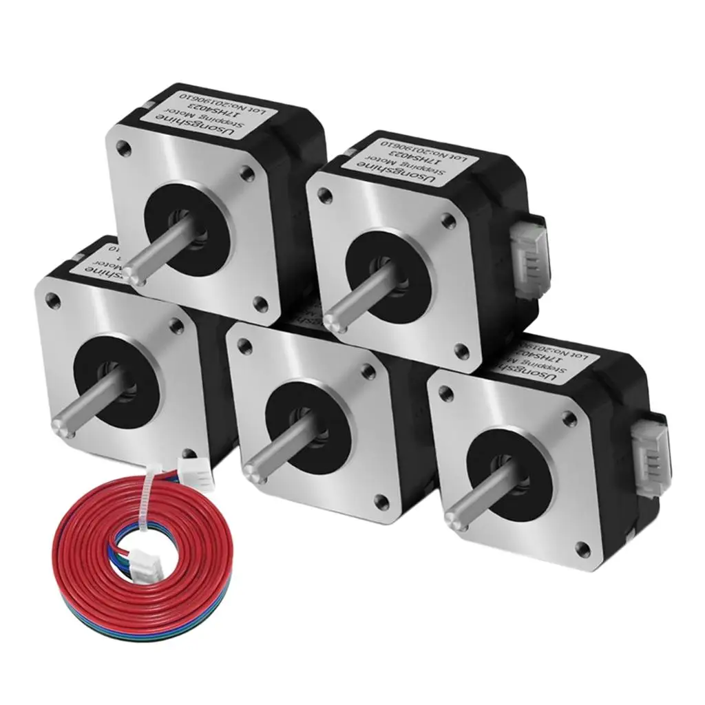 

5× Nema17 Stepper Motor 0.7A 22mm 42 Motor 4 Lead for Extruder, 17HS4023