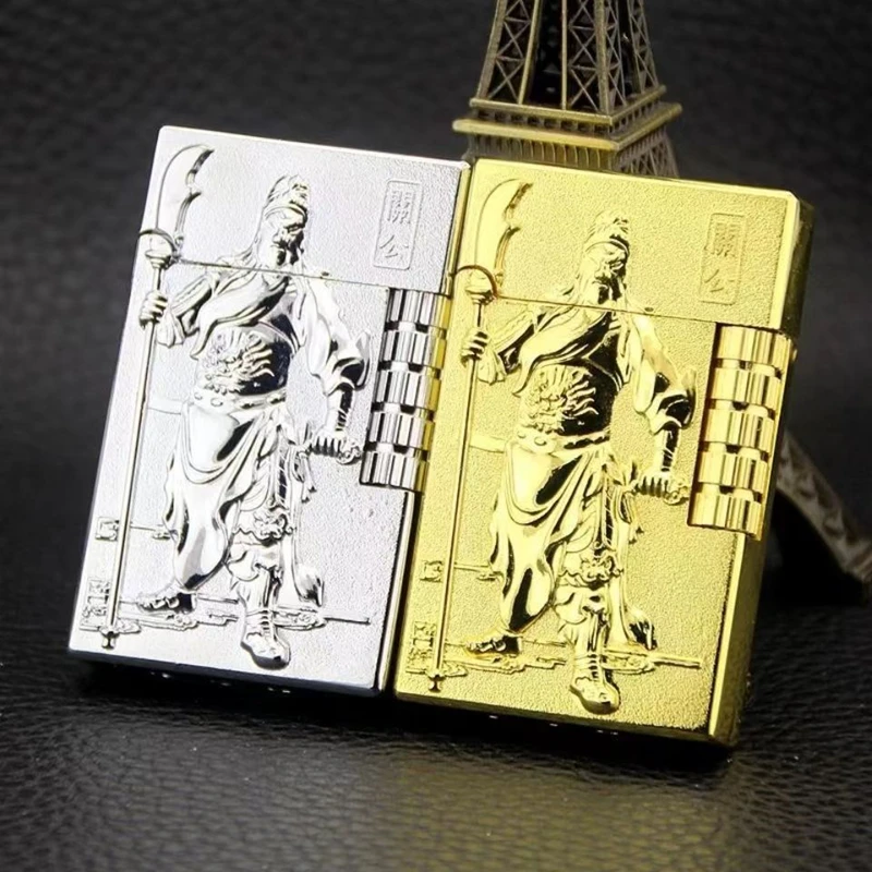 

Lucent steel tone ultra thin side slip inflatable open flame lighter