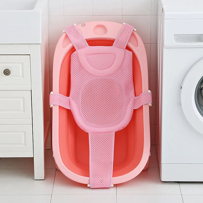 

Baby Bath Mat Bath Tub Pillow Seat Mat Cross Shaped Adjustable Non-Slip Baby Bath Net Mat Kids Bathtub Shower Cradle Bed Seat