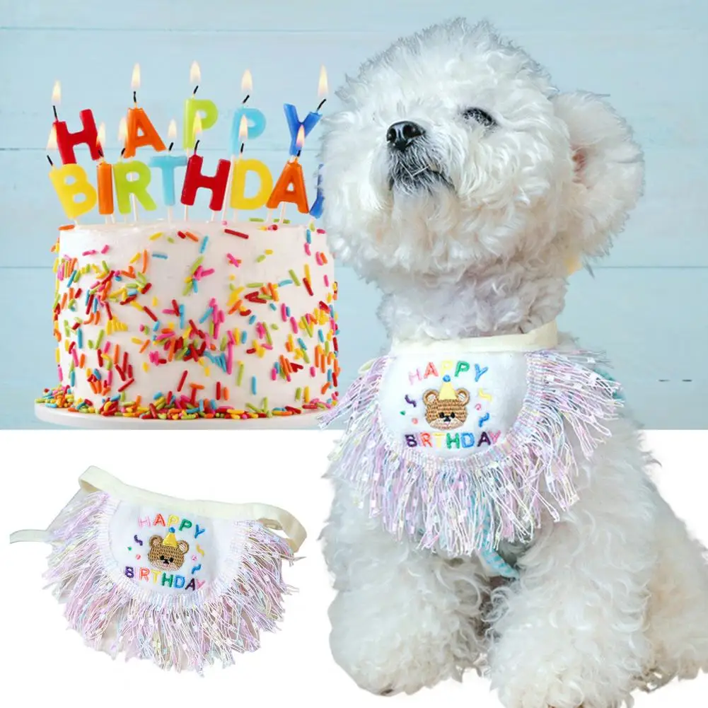 Шейный платок для домашних животных мягкий на ощупь с красивой кисточкой в