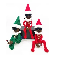 handmade and crafted snoop on a stoop christmas elf crochet doll spy on a bent christmas elf doll home decoration christmas gift