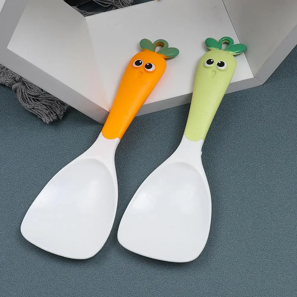 

Прочная термостойкая легко моющаяся ложка для супа, бытовая мультяшная ложка для супа в форме моркови, подвесная дизайнерская рисовая ложк...