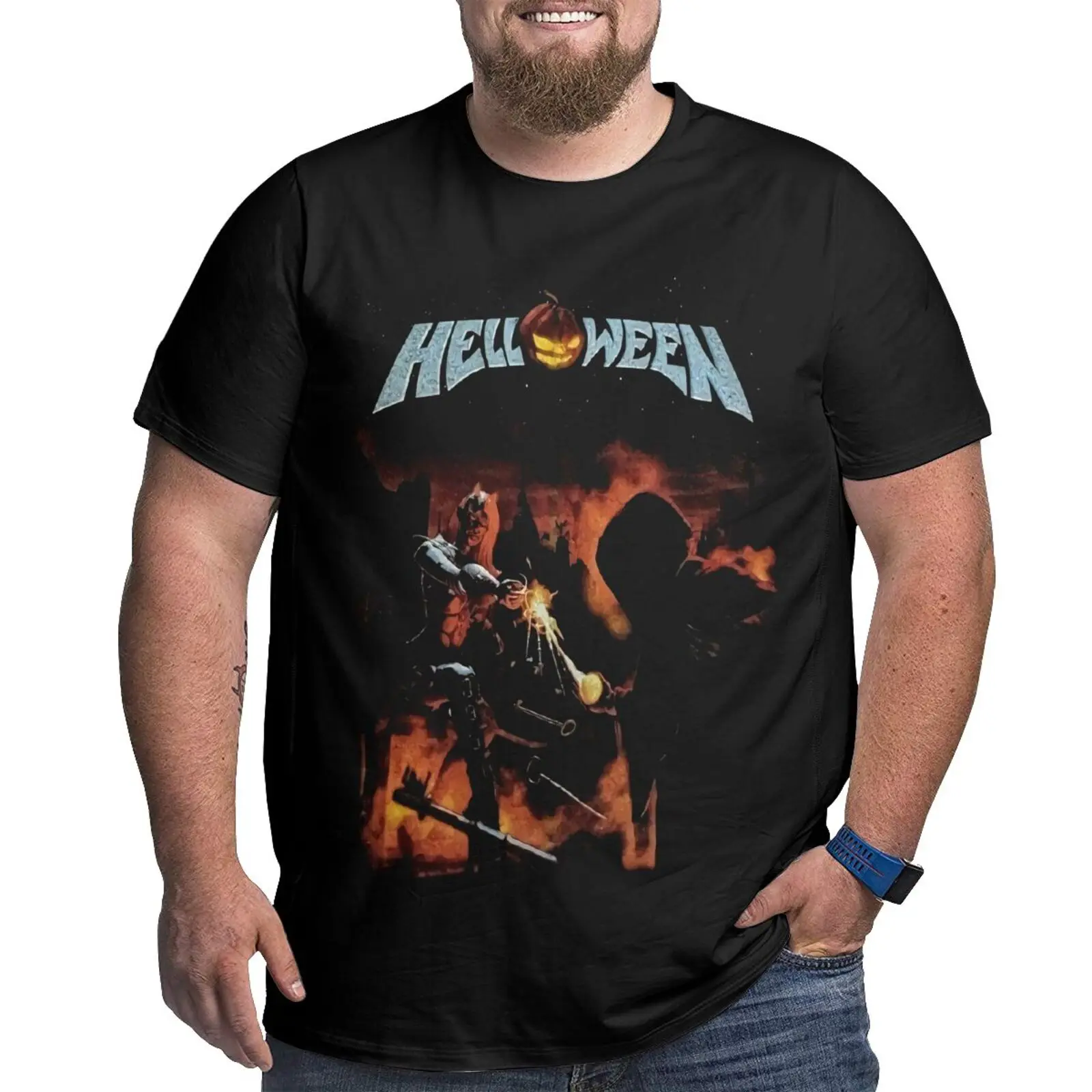 

Футболка Helloween 7 Sinners из немецкого мощного металла 5107, большие размеры, мужские футболки, блузка Харадзюку, футболки Харадзюку, женская футбо...