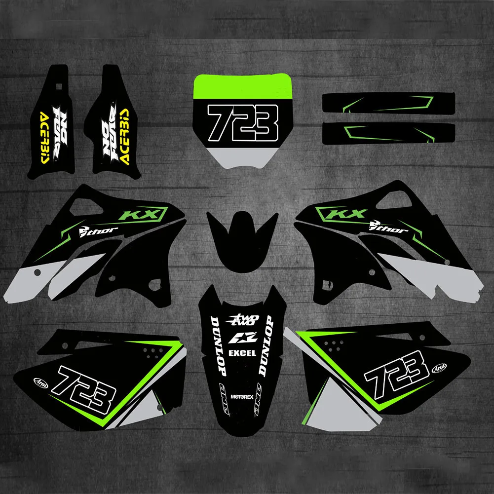 Бесплатные пользовательские номера Мотокросс графика фоны наклейки Наборы для