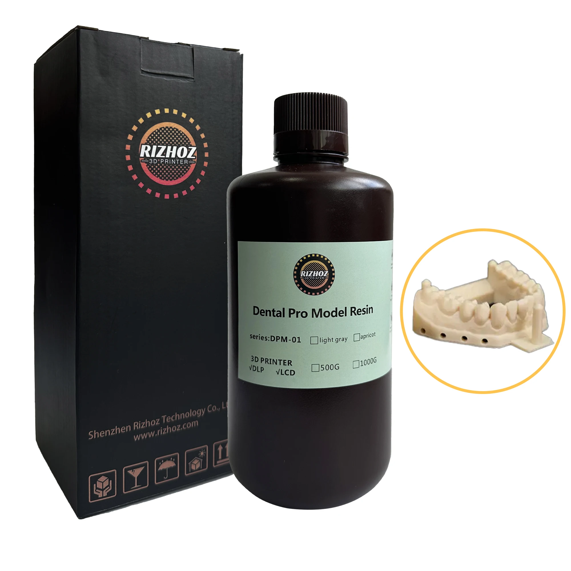 Смола для 3D принтера RIZHOZ Dental Pro высокая точность низкая усадка идеально подходит