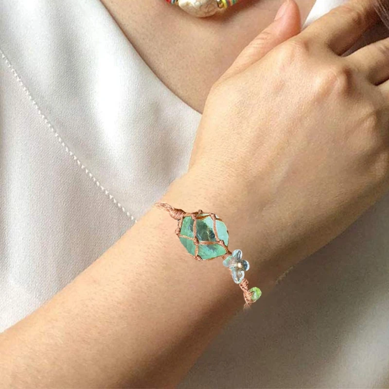 Браслет и ожерелье из сетчатого камня элегантный браслет смешанного материала