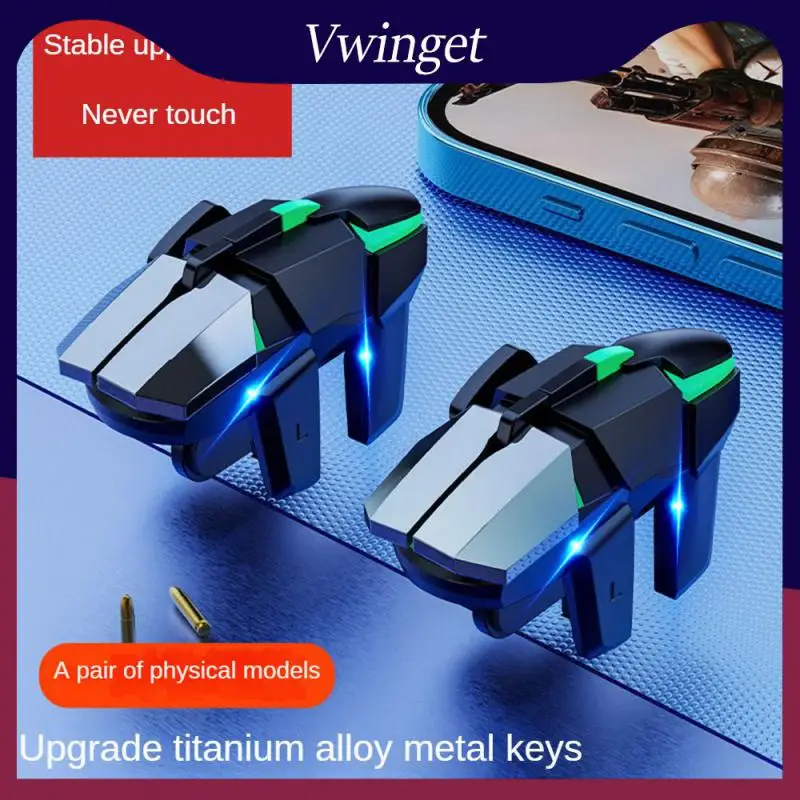 

4.5-7.1 Inch Controller Triggers Mechanical Shooter Joystick Six Fingers Stable Key Shooter For Pubg Zinc Alloy Fire Aim Button