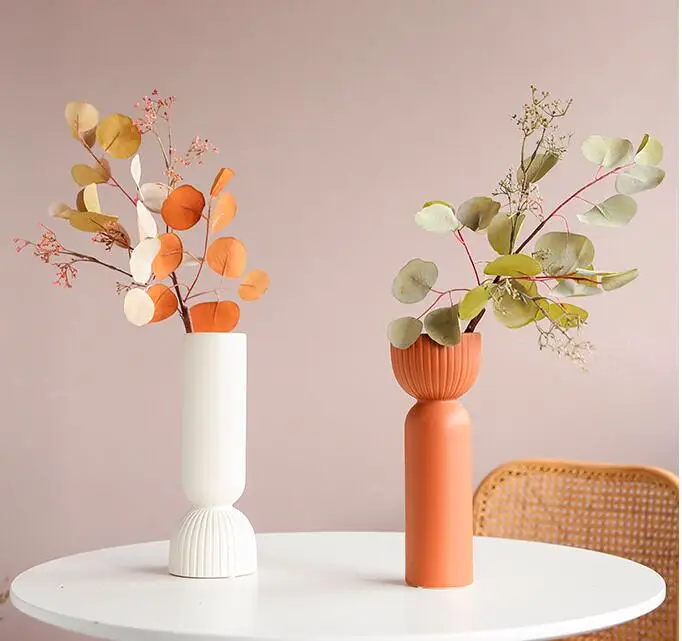 Скандинавский фонарь ваза керамические аксессуары домашняя гостиная настольная