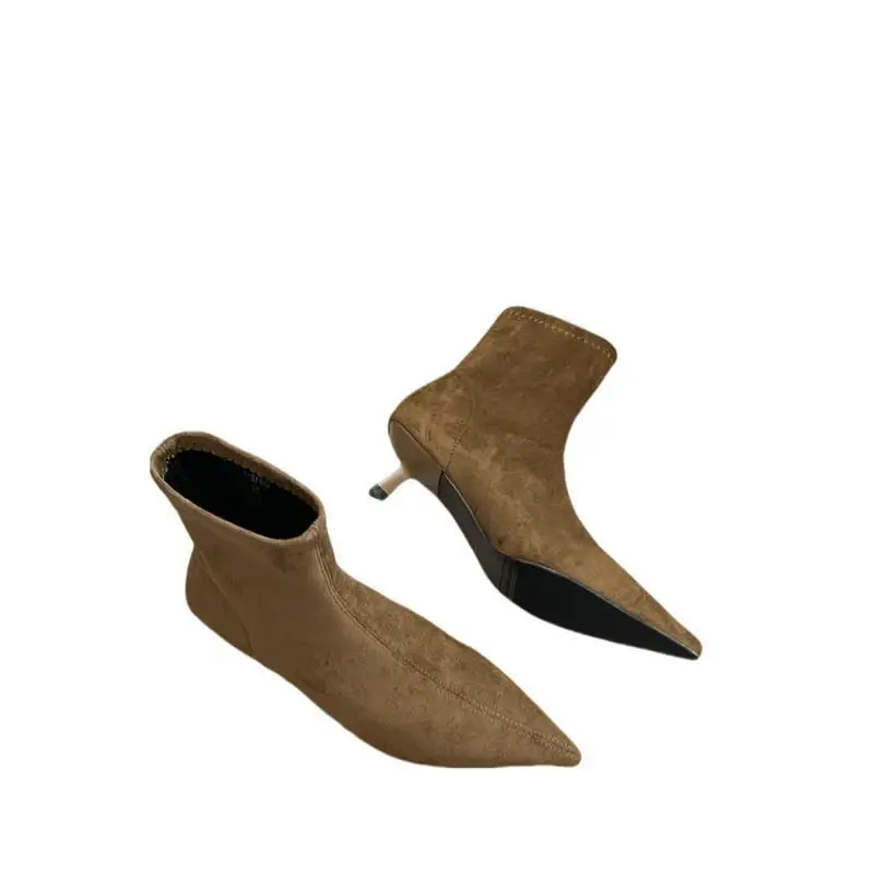 Туфли Женские сапоги на плоской подошве Сапоги с круглым носком - низкие женские