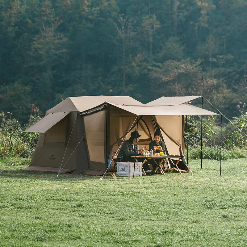 Фото Палатка Naturehike Village 6.0 Deluxe 2.0 автоматическая, 3-4 местная, с одной комнатой и тамбуром, для семейного кемпинга, водонепроницаемая, для активного отдыха №3