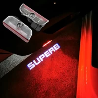 2x led car door logo projector ghost shadow light accessories for skoda superb 2009 2010 2011 2012 2013 2014 2015 2016 2017 2018