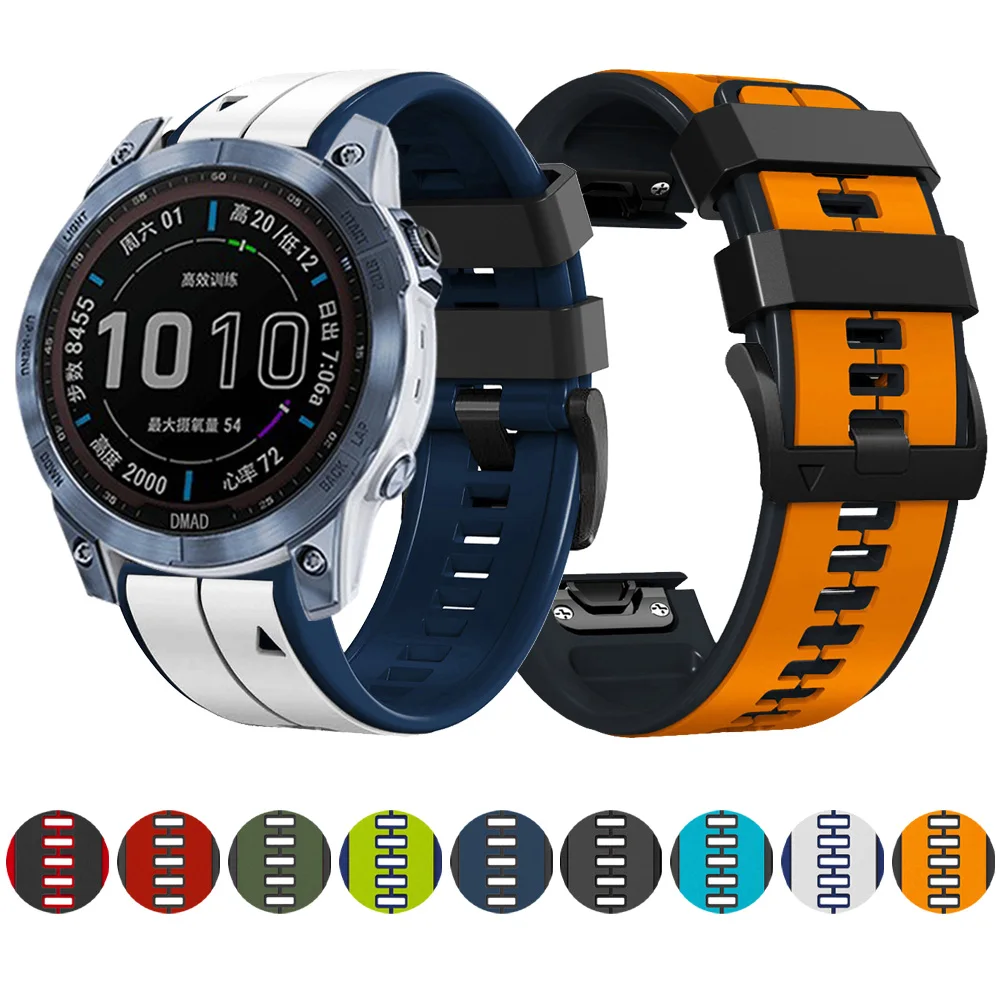 Ремешок силиконовый для Garmin Fenix 7X 7 Band 6X Pro 5x plus GPS 3 hr быстросъемный спортивный