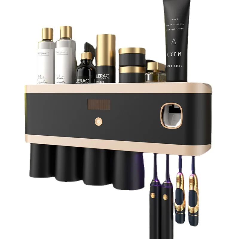 

Роскошный черный Электрический стерилизатор зубной щетки, настенный держатель для зубной щетки в ванную комнату