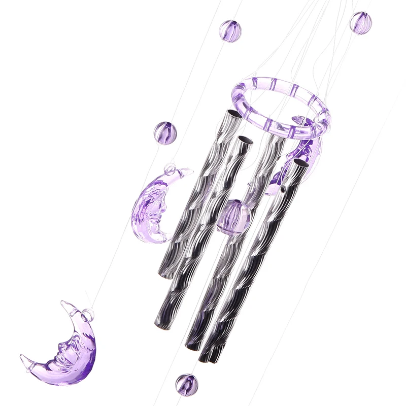 

~ 1 шт., милый металлический колокольчик с 1 трубкой, 1 колокольчик с ветром, садовый двор, подвесное украшение для дома, металлический + акрило...