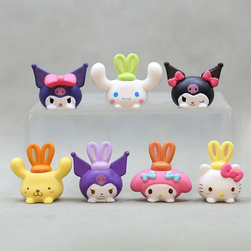 

Kawaii Sanrio Kuromi Cinnamoroll Doll Anime Cute Cartoon My Melody Pom Pom Purin Ornaments Cake Decoration Girls Gift