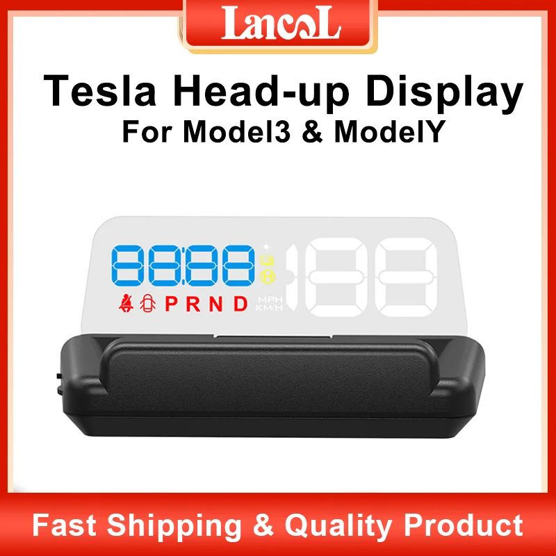 

TC500 Car HUD Display For Tesla Head Up Display Power Display Gear Display Speedometer with Alarm For Model3 Modely After 2019