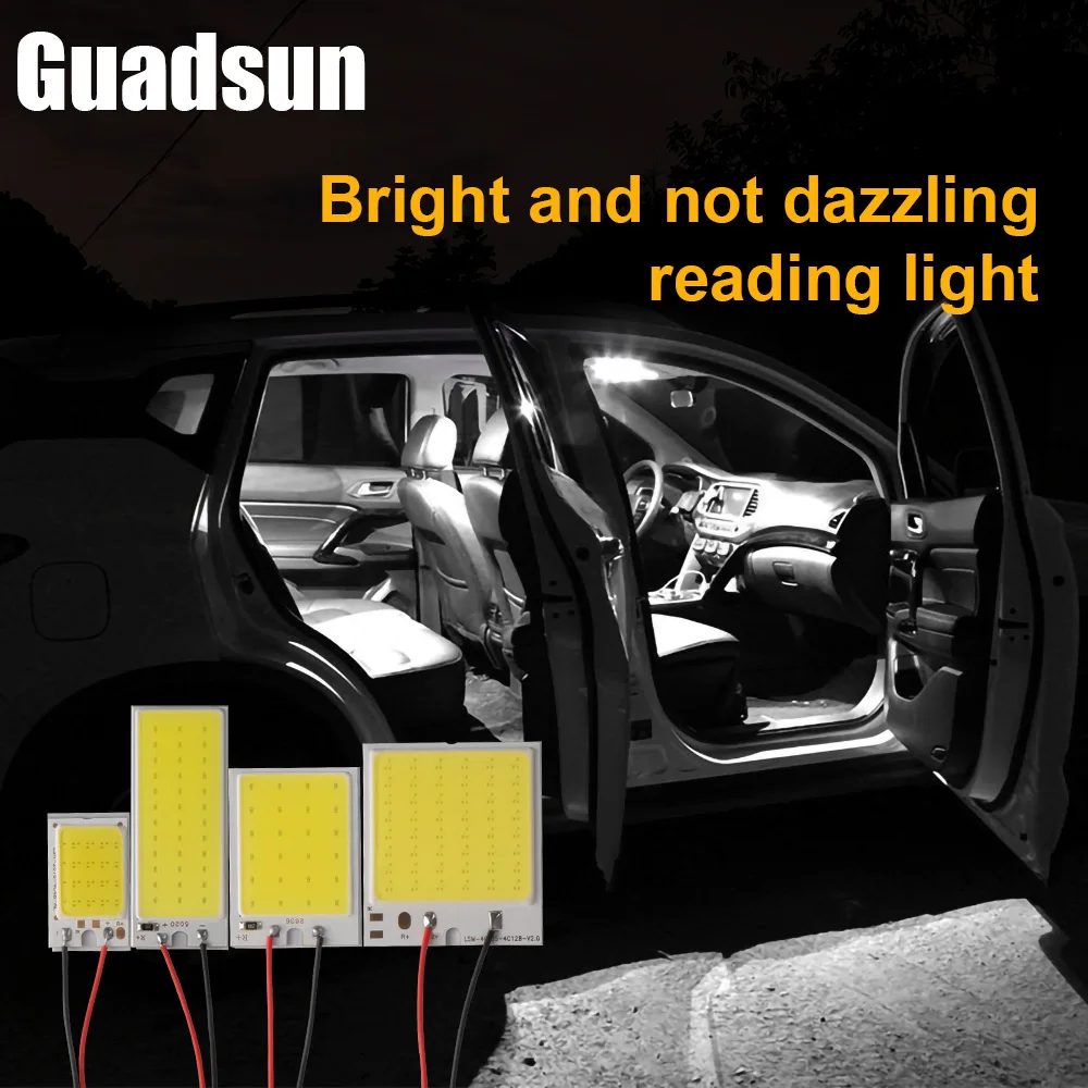 

Guadsun 1PC T10 W5W BA9S LED COB Festoon 16 24 36 48 SMD White 6000K 12V Bulbs Reading Lamp Dome Light Trunk Compartment Lights