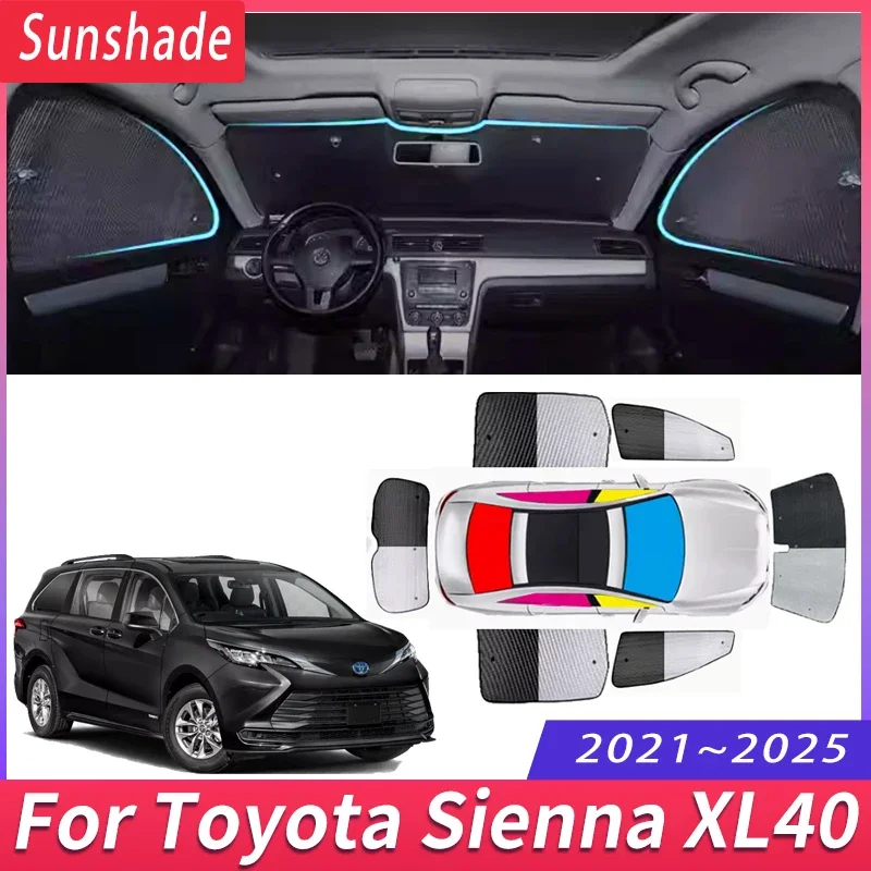 Автомобильный солнцезащитный козырек для Toyota Sienna Granvia XL40 2021 ~ 2025