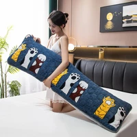 winter thicken soft long pillowcase for bed single side velvet fabric quilted pillow covers lover couple sleeping pillow cases