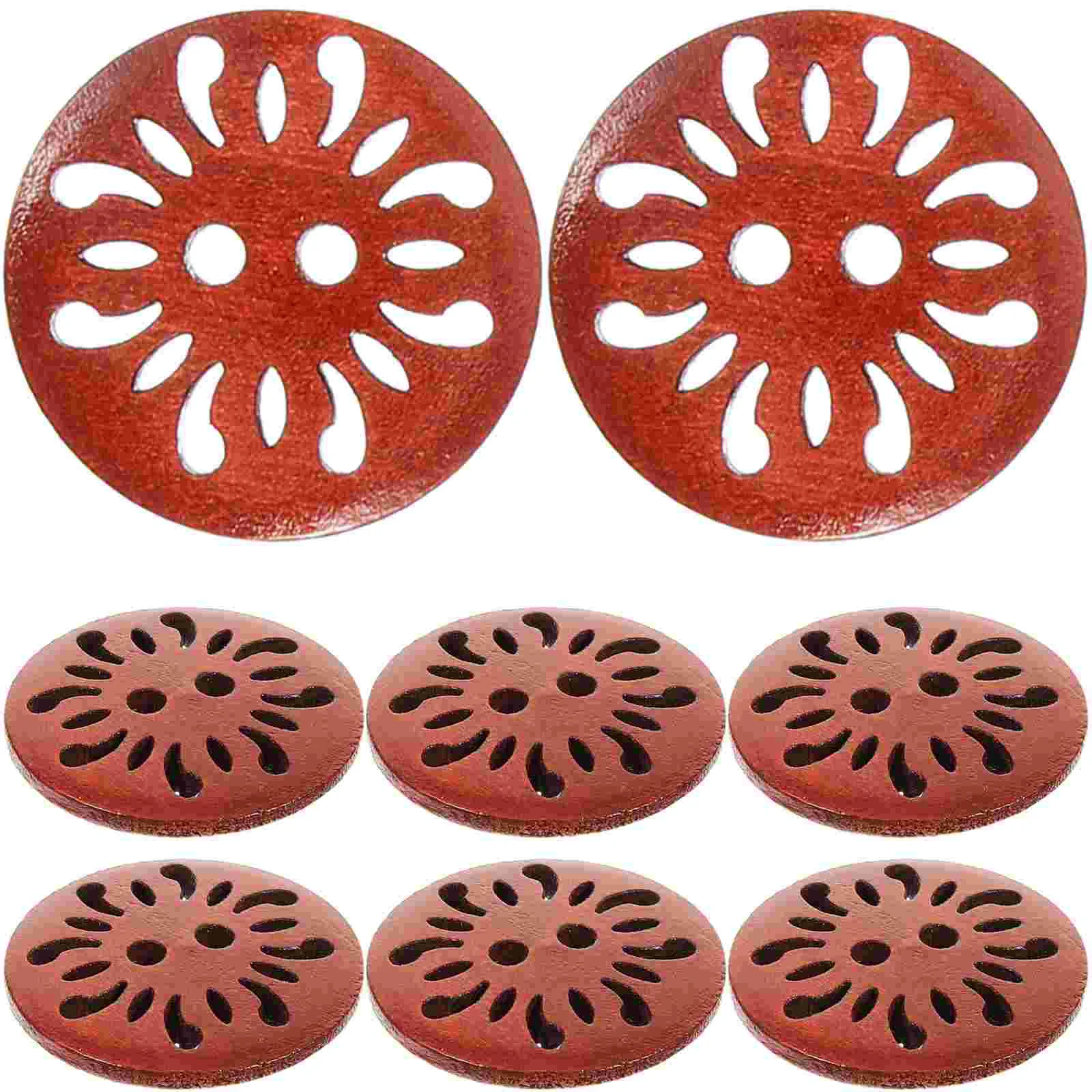 

50pcs Chrysanthemum Buttons Wood Flower Buttons Wooden Buttons Sewing Buttons
