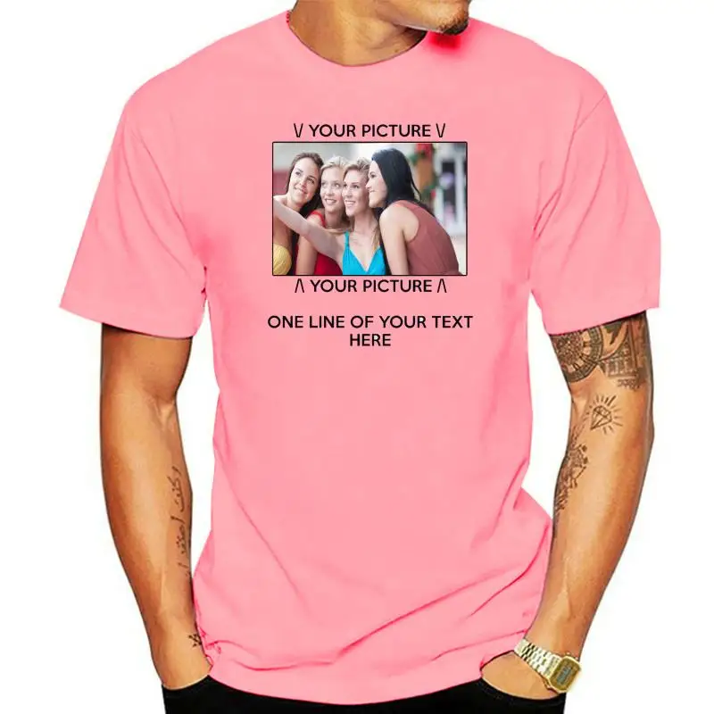 

Personalised T-Shirt Submit Your own Photo Text Personalised Printed White Shirt Cool Casual pride t shirt men Unisex Fashion