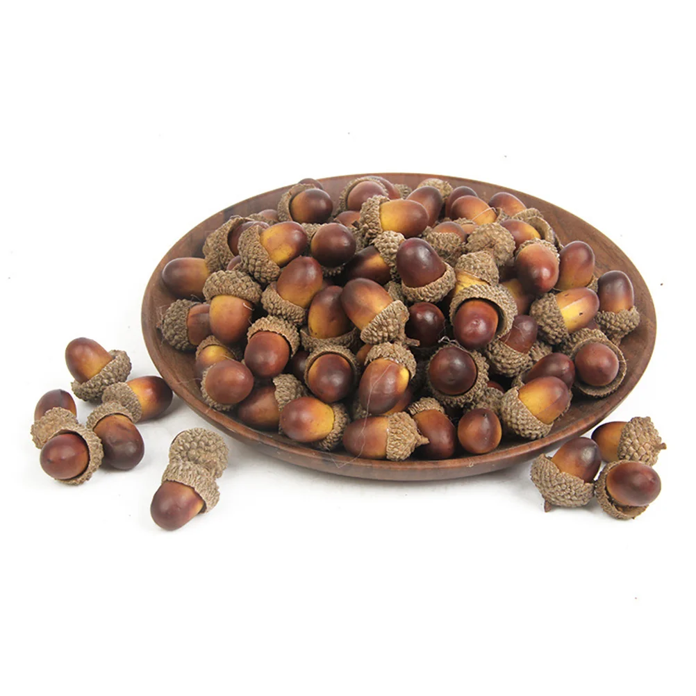 

Small Artificial Acorn Simulation Acorn Set Decoration False Nuts Onament for Home Decor