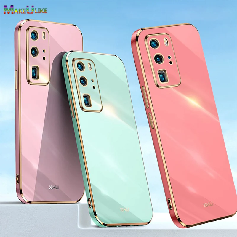 

Soft Case For Huawei P50 P40 P30 P20 Pro Lite Case Plating Frame Back Cover For Huawei Mate 40 30 20 10 Pro 40Pro 30Pro Case