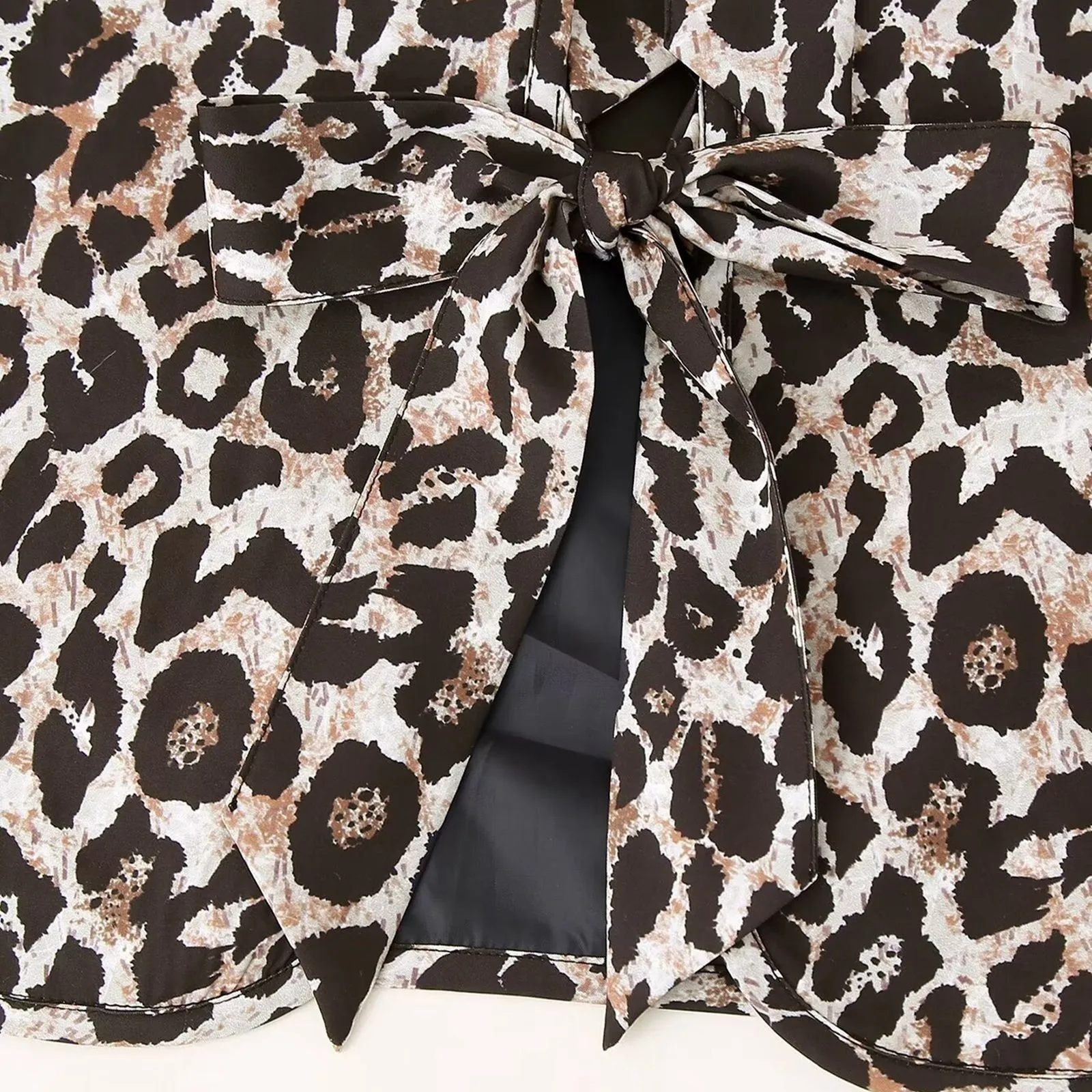 Женский жилет с леопардовым принтом и бантом универсальный модный Y2k v-образным